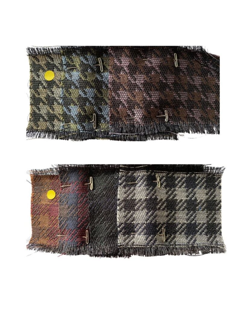 Jacquard check and houndstooth fabric