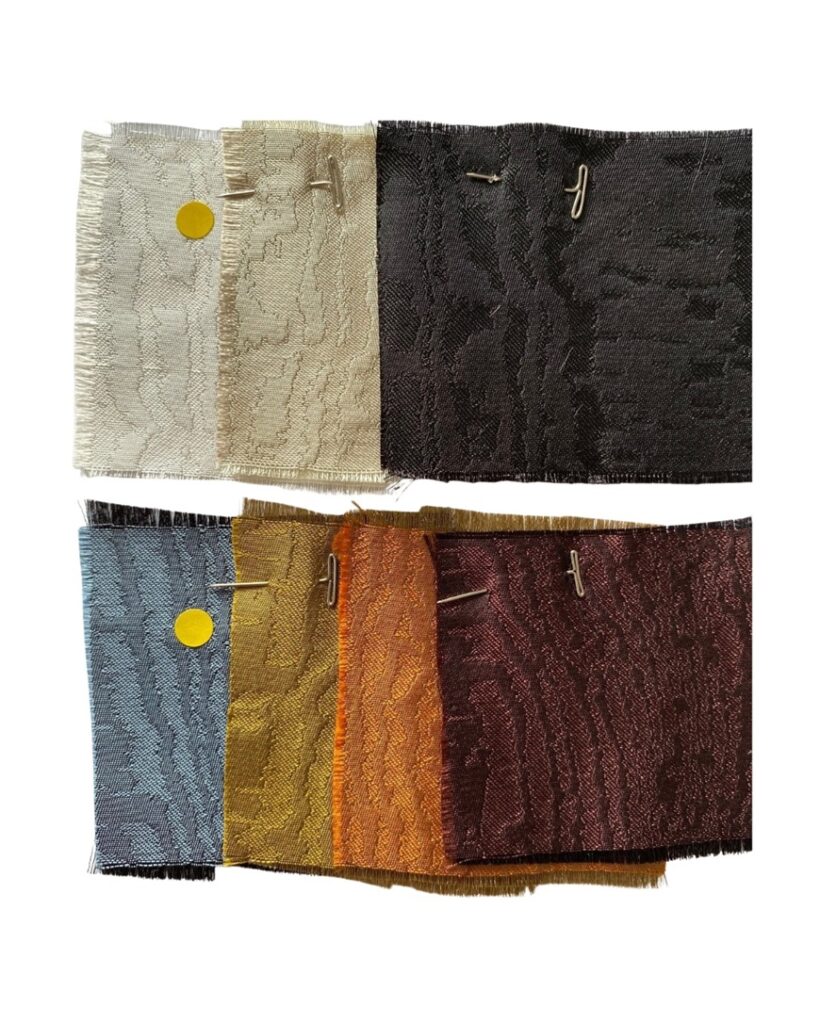 Jacquard silk moire fabric